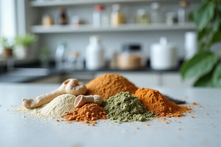 Ingredientes naturales de alta calidad en un entorno limpio de laboratorio