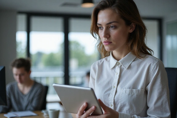 Persona leyendo términos y condiciones en una tablet